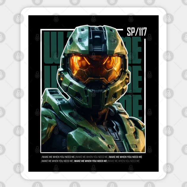 Halo game quotes - Master chief - Spartan 117 - Realistic #1 Sticker by trino21